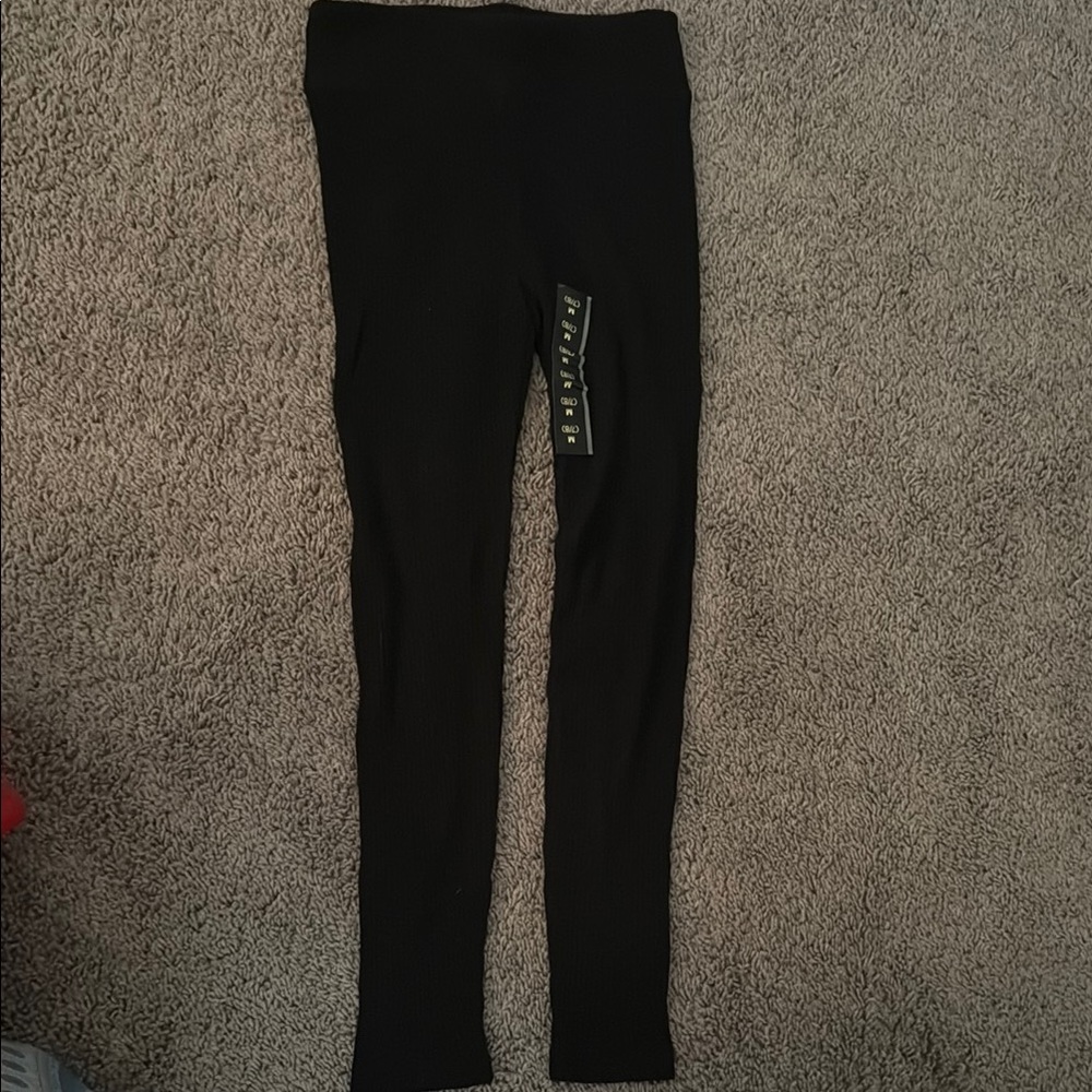 Black Ribbed Leggings